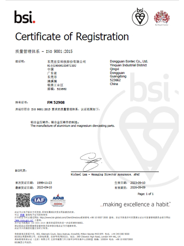 澳门网址科技-ISO 9001：2015
